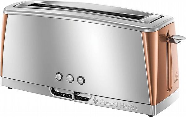 Russell Hobbs Luna Long Slot Toaster Silver and Copper