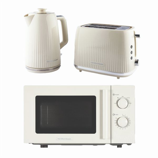 Hamilton Beach Miami Kettle, Toaster and Miami Microwave Set - Sand
